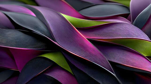 Dark Stylish Abstract Background with Neon Violet and Emerald Accents &ndash; Futuristic Metallic Texture