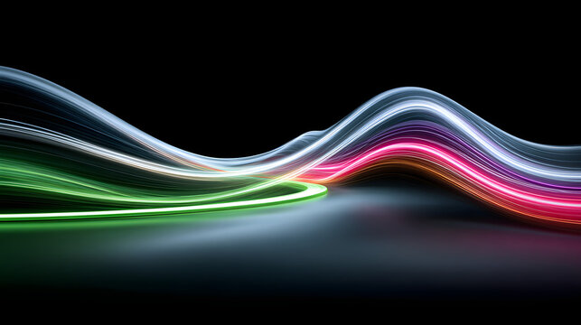 Dark Stylish Abstract Background with Neon Violet and Emerald Accents &ndash; Futuristic Metallic Texture