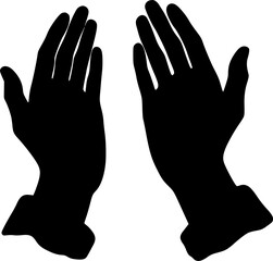 Obraz premium Praying hands open gesture faith hope silhouette vector illustration