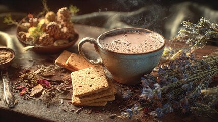 Warm Cocoa & Cozy Treats: A Sensory Delight | Winter Beverage Photography