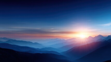 Obraz premium Stunning Sunrise Over Mountain Range