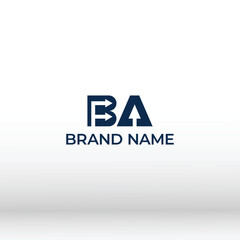 Modern Brand Logo BA Initial and Arrow Symbol F