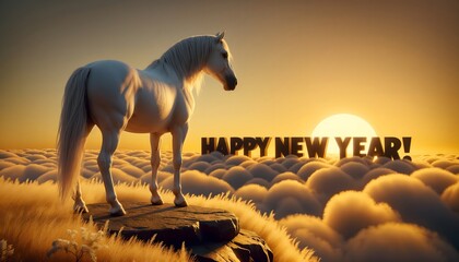 2026年_年賀状_素材_横_3D_馬_107