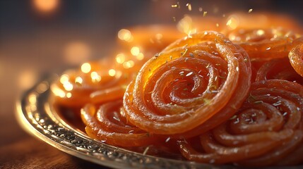 Delicious Jalebi Sweets: Indian Cuisine Photography
