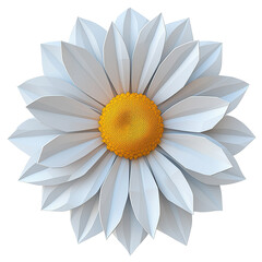 Common Daisy Blossom Isolated on Transparent Background,Fresh Common Daisy Bloom, White Daisy Flower Bloom Closeup