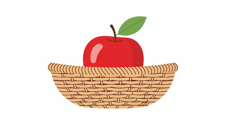 red apple in a basket for Apple Day