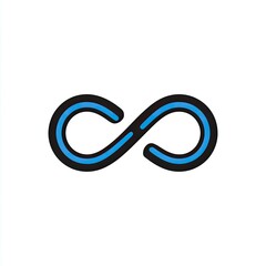 Obraz premium Infinity symbol, two outlined blue loops forming a continuous shape