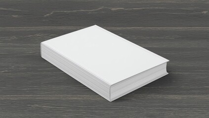 Fototapeta premium Blank hard cover book template on wood