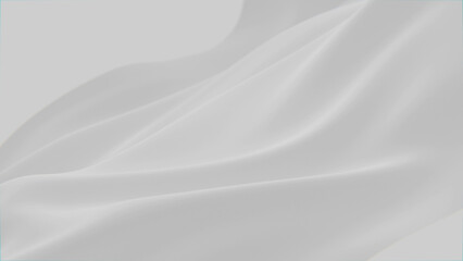 Obraz premium Abstract tenderness white silk background luxury wave cloth satin pastel color fabric. Milk liquid wave aqua splash, wavy fluid texture. Fluttering material. 3D ads animation motion design wallpaper