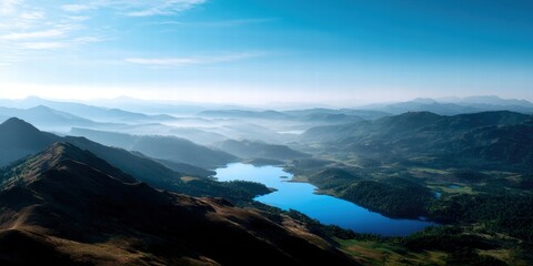 Scenic Mountain and Lake Landscape