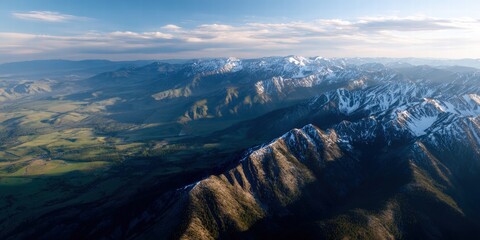 Majestic Mountain Ranges with Snow-Capped Peaks