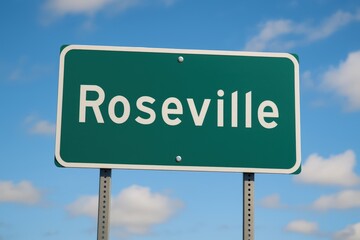 Obraz premium Green highway sign with white 