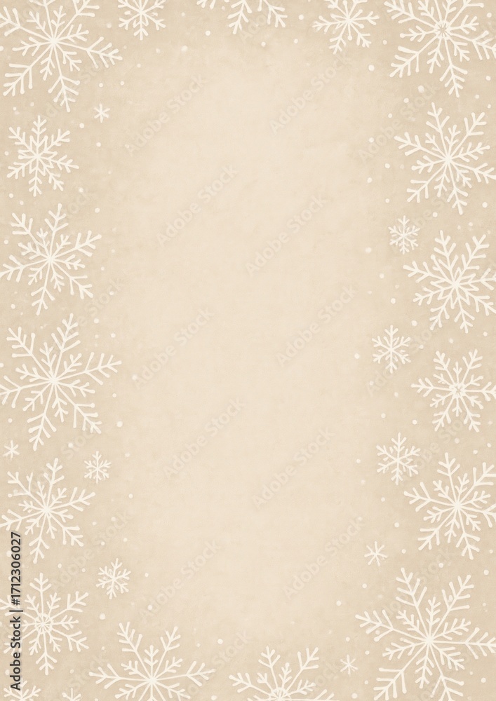 Poster elegant snowflake border design