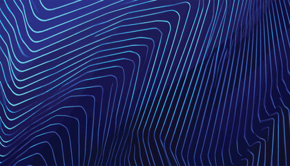 Abstract Blue Lines Digital Art - A Mesmerizing Visual Display of Geometric Patterns and Light Waves