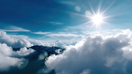 Stunning View of Sunlit Clouds and Sky