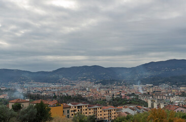 Aerial view of la spezia take from a hill