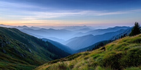 Majestic Mountain Ranges and Lush Green Valleys