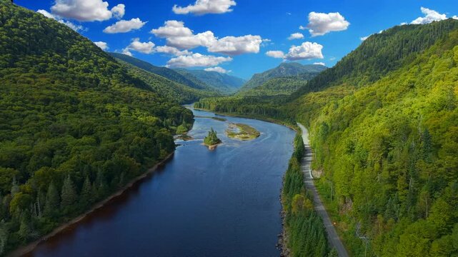 the river in the mountains