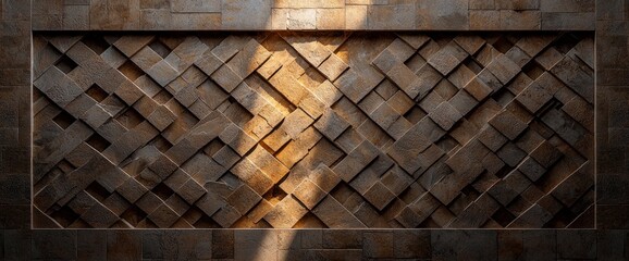 Intricate, geometric stone wall panel