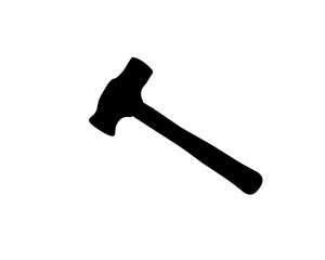 Black hammer icon on white background