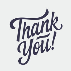 Thank You! Hand Drawn Calligraphic Sign. Thank You Hand Lettering. Vector illustration.
