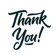 Thank You! Hand Drawn Calligraphic Sign. Thank You Hand Lettering. Vector illustration.
