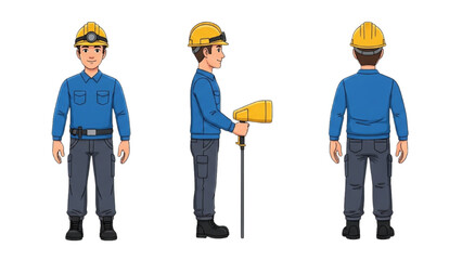 Elderly Man Character  Animation Kit – Front Side Back View, Body Parts and Poses Vector AI EPS PNG JPEG