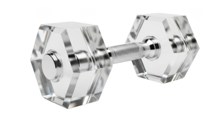 Crystal dumbbell isolated on transparent background