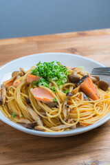 鮭ときのこの和風パスタ