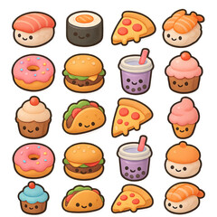 3d digital assets pack Cute 3D Food Icons Featuring Sushi, Pizza, Donuts, and More