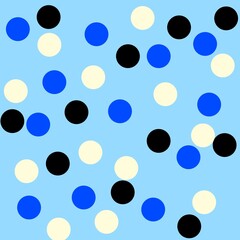 Seamless blue polka dot pattern on light background