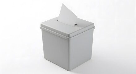 An anonymous ballot box with a paper ballot. It symbolizes voting, elections, and civic participation.