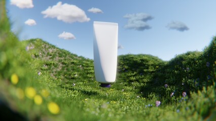 Cream tube 3D scene editable