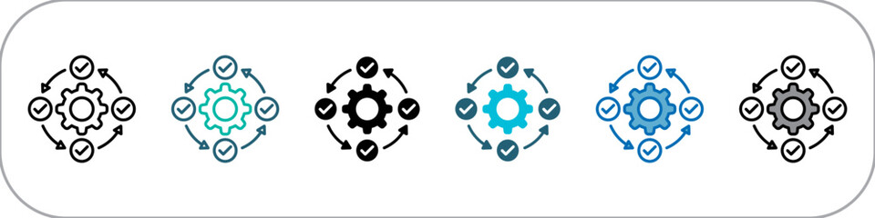 Integration Single Icon Pack Multistyle Illustration