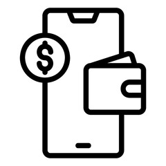 digital wallet Line Icon