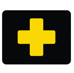 Obraz premium Bold yellow cross symbol on a dark background