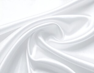 Fototapeta premium Smooth white satin fabric with flowing folds. A close-up view of a luxurious material