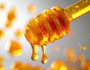 Honey dripping from a dipper