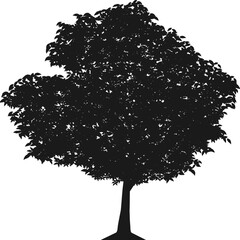 Large Tree Silhouette Illustration for Nature, Landscape, and Forest Design