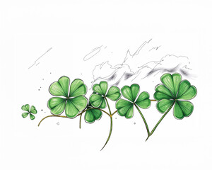 Clover Leaves in Warm Sunlight Texture Background