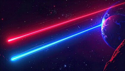 Cosmic laser beams targeting a planet
