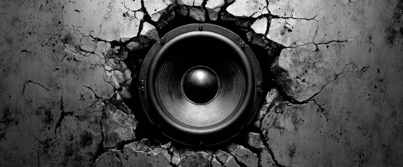 Speaker Breaking Through Wall.