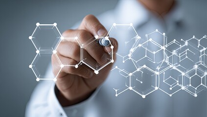 Hand drawing complex molecular structure