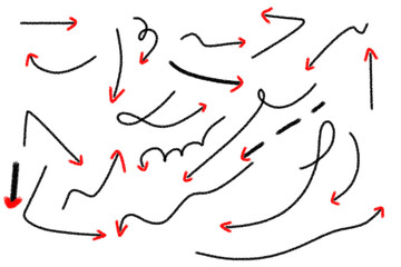 Red Hand-drawn Arrow Set 25 Unique Arrows for Design