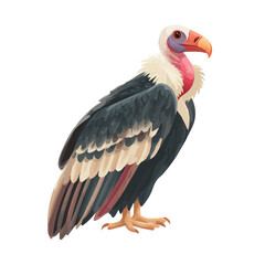 Flat 2D Vulture vector illustration, icon graphic on white background