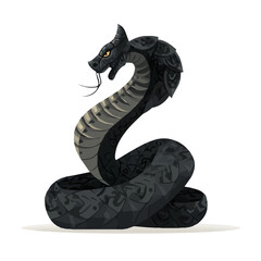 Obraz premium 2D flat vector graphic of a Naga in icon style, isolated on white background