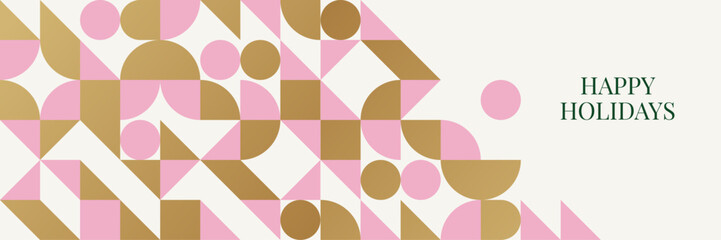 happy holidays abstract geometric festive banner