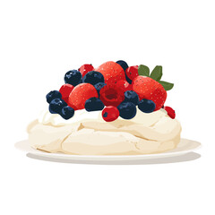 Minimal 2D flat vector of a Pavlova, icon-style illustration on a white background