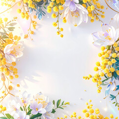 Soft and fluffy atmosphere, plant frame 03, generated by AI