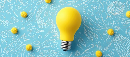 Big Idea Concept with a Central Yellow Lightbulb.
